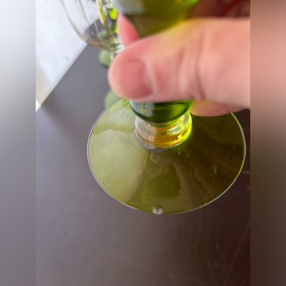 Set of 8 Hand painted & Hand carved/etched Palm Tree glass ware. - Picture 16 of 16